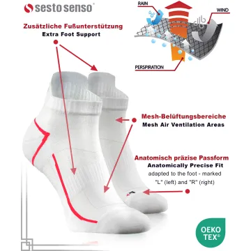 Sesto Senso 3-pak skarpety Sportowe frotte SKB10 biały-czerwony