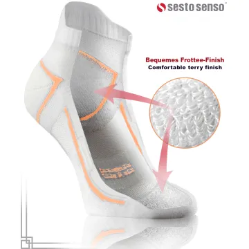 Sesto Senso 3-pak skarpety Sportowe frotte SKB10 biały-pomarańczowy