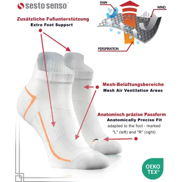 Sesto Senso 3-pak skarpety Sportowe frotte SKB10 biały-pomarańczowy