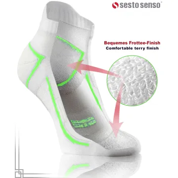 Sesto Senso 3-pak skarpety Sportowe frotte SKB10 biały-zielony