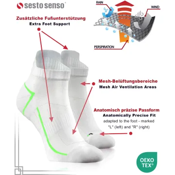 Sesto Senso 3-pak skarpety Sportowe frotte SKB10 biały-zielony