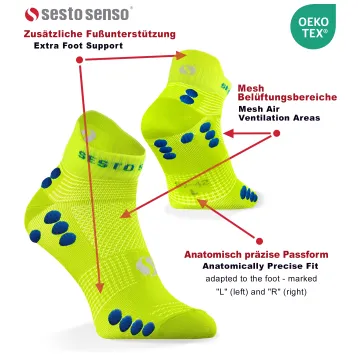 Sesto Senso 3-pak skarpety Sportowe frotte SKB11 żółty neonowy