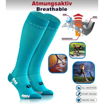 Sesto Senso 3-pak skarpety do biegania kompresyjne unisex SKB12 turkus
