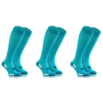 Sesto Senso 3-pak skarpety do biegania kompresyjne unisex SKB12 turkus