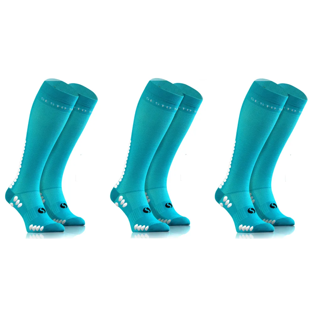 Sesto Senso 3-pak skarpety do biegania kompresyjne unisex SKB12 turkus