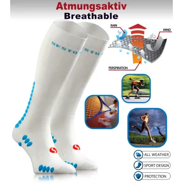 Sesto Senso 3-pak skarpety do biegania kompresyjne unisex SKB12 białe