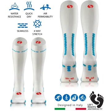 Sesto Senso 3-pak skarpety do biegania kompresyjne unisex SKB12 białe
