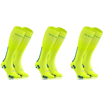Sesto Senso 3-pak skarpety do biegania kompresyjne unisex SKB12 żółte