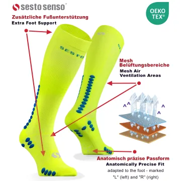 Sesto Senso 2-pak skarpety do biegania kompresyjne unisex SKB12 żółte