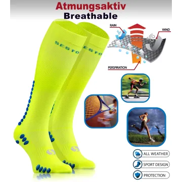 Sesto Senso 2-pak skarpety do biegania kompresyjne unisex SKB12 żółte