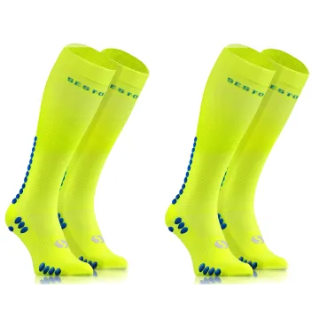 Sesto Senso 2-pak skarpety do biegania kompresyjne unisex SKB12 żółte