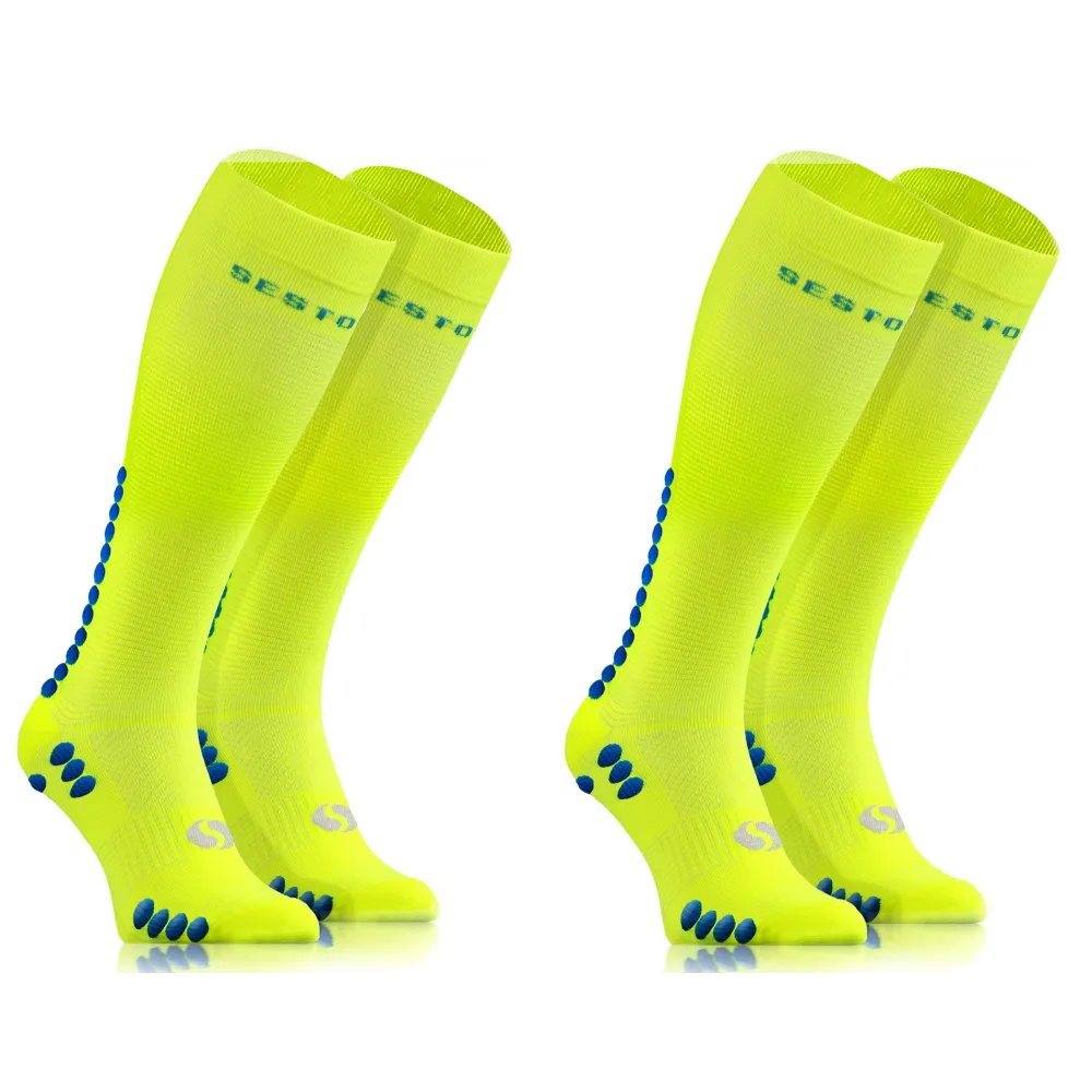 Sesto Senso 2-pak skarpety do biegania kompresyjne unisex SKB12 żółte