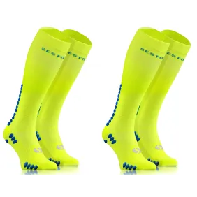 Sesto Senso 2-pak skarpety do biegania kompresyjne unisex SKB12 żółte