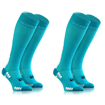 Sesto Senso 2-pak skarpety do biegania kompresyjne unisex SKB12 turkus