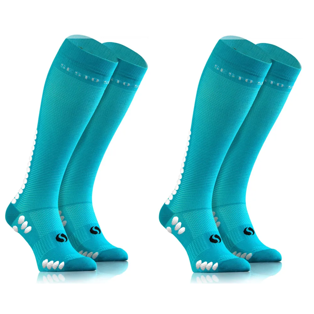 Sesto Senso 2-pak skarpety do biegania kompresyjne unisex SKB12 turkus