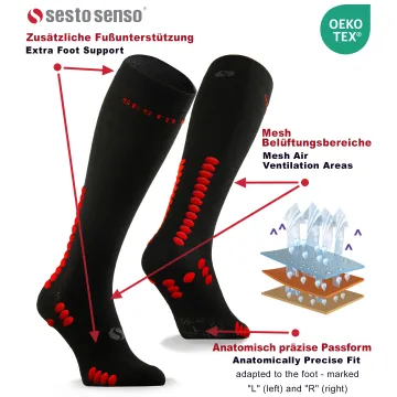 Sesto Senso 2-pak Skarpety do biegania kompresyjne unisex SKB12 czarne