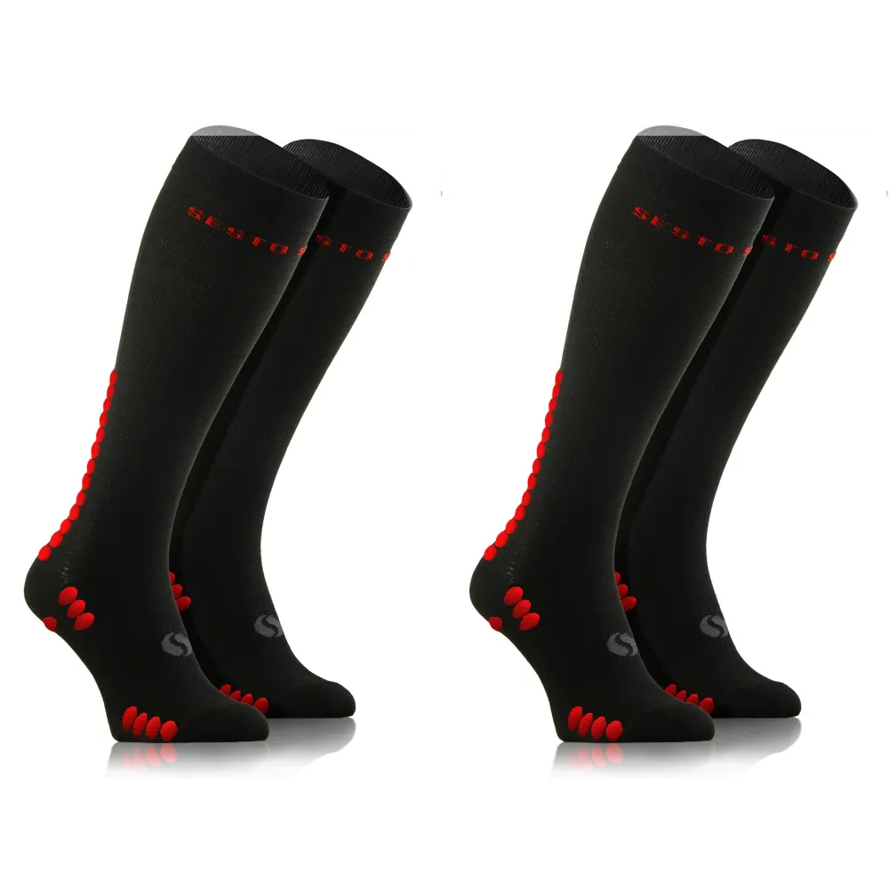 Sesto Senso 2-pak Skarpety do biegania kompresyjne unisex SKB12 czarne