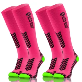 Sesto Senso 2-PAK Skarpety do biegania kompresyjne długie run różowy