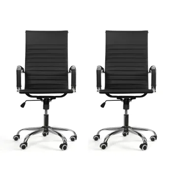Sesto Senso ZESTAW 2szt - Fotel biurowy ergonomiczny, model DH101 czarny
