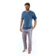 Piżama męska KRÓTKI RĘKAW DŁUGIE SPODNIE 2527/04 Jeans