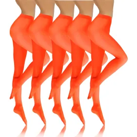 Sesto Senso 5-PAK Rajstopy 40 DEN kolorowe kryjące microfibra HIVER Orange Neon