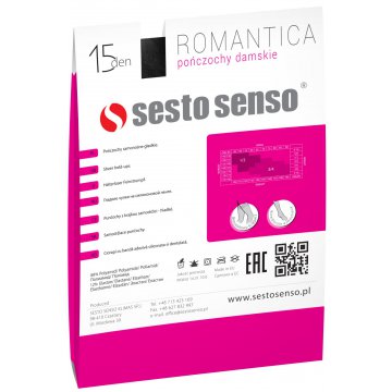 Sesto Senso 3-PAK pończochy 15 DEN samonośne seksowne ROMANTICA Biały