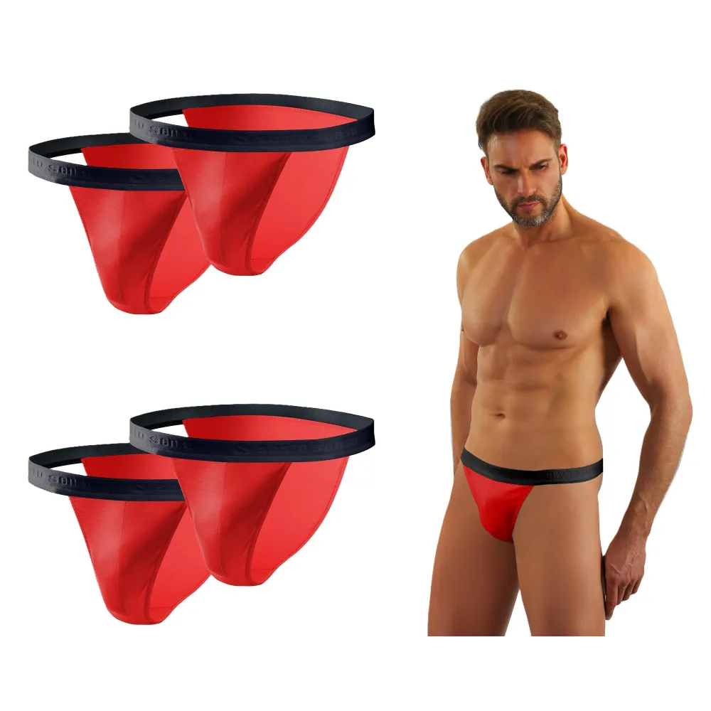 Sesto Senso 4-PAK Slipy męskie SM04 TANGA Czerwone