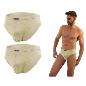 Sesto Senso 2-PAK Slipy męskie SM03 sportowy styl micromodal majtki płaskie szwy Beżowe