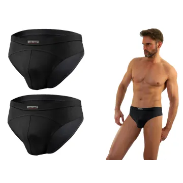 Sesto Senso 2-PAK Slipy męskie SM03 sportowy styl micromodal majtki płaskie szwy Czarne