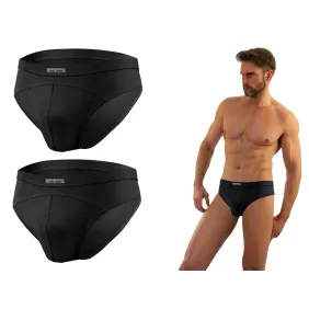 Sesto Senso 2-PAK Slipy męskie SM03 sportowy styl micromodal majtki płaskie szwy Czarne