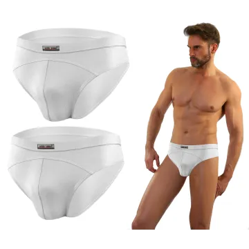Sesto Senso 2-PAK Slipy męskie SM03 sportowy styl micromodal majtki płaskie szwy Białe