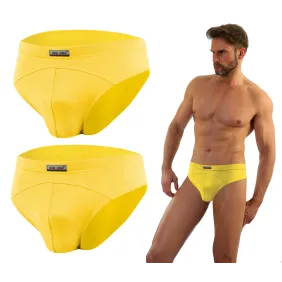 Sesto Senso 2-PAK Slipy męskie SM03 sportowy styl micromodal majtki płaskie szwy Żółte