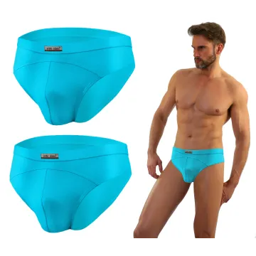 Sesto Senso 2-PAK Slipy męskie SM03 sportowy styl micromodal majtki płaskie szwy Turkus