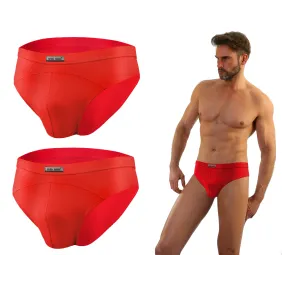 Sesto Senso 2-PAK Slipy męskie SM03 sportowy styl micromodal majtki płaskie szwy Czerwone