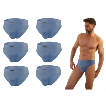 Sesto Senso 6-PAK Slipy męskie SM02 sportowy styl bawełna majtki płaskie szwy Jeansowe