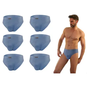 Sesto Senso 6-PAK Slipy męskie SM02 sportowy styl bawełna majtki płaskie szwy Jeansowe