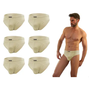 Sesto Senso 6-PAK Slipy męskie SM03 sportowy styl micromodal majtki płaskie szwy Beżowe