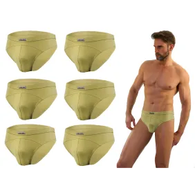 Sesto Senso 6-PAK Slipy męskie SM03 sportowy styl micromodal majtki płaskie szwy Oliwkowe
