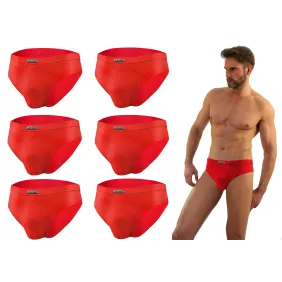 Sesto Senso 6-PAK Slipy męskie SM03 sportowy styl micromodal majtki płaskie szwy Czerwone