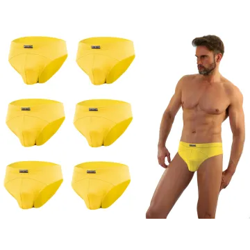 Sesto Senso 6-PAK Slipy męskie SM03 sportowy styl micromodal majtki płaskie szwy Żółte