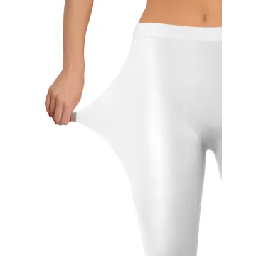 Sesto Senso Legginsy damskie z koronką białe