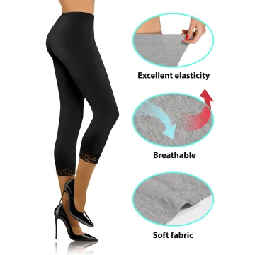 Sesto Senso Legginsy damskie z koronką czarne