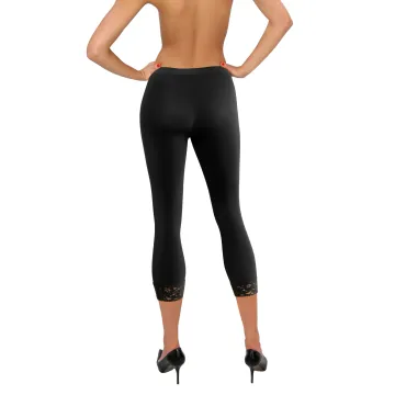Sesto Senso Legginsy damskie z koronką czarne