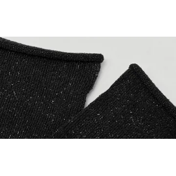 Sesto Senso Skarpetki damskie stopka bezuciskowa lurex czarna