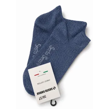 Sesto Senso Skarpetki damskie stopka bezuciskowa lurex niebieska