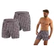 Sesto Senso 2-pak bokserki męskie BM01 Wzór 14 luźne klasyczne bawełniane Kratka