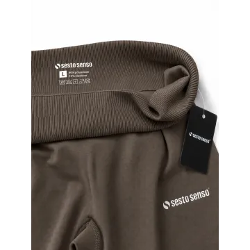 Sesto Senso Legginsy fitness push up modelujące płaski szew LF01 Brązowe