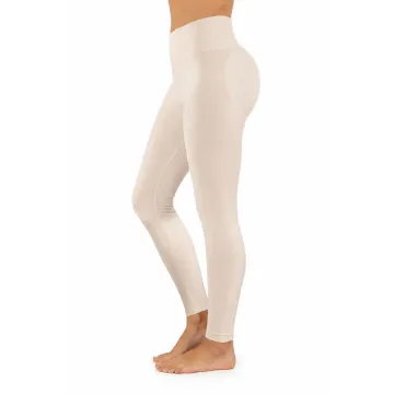 Sesto Senso Legginsy fitness push up modelujące płaski szew LF01 Beżowe