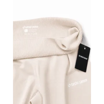 Sesto Senso Legginsy fitness push up modelujące płaski szew LF01 Beżowe