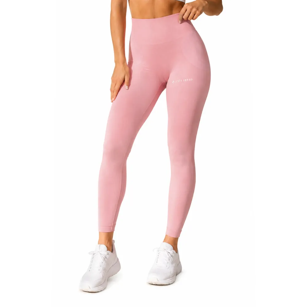 Sesto Senso Legginsy fitness push up modelujące płaski szew LF01 Różowe